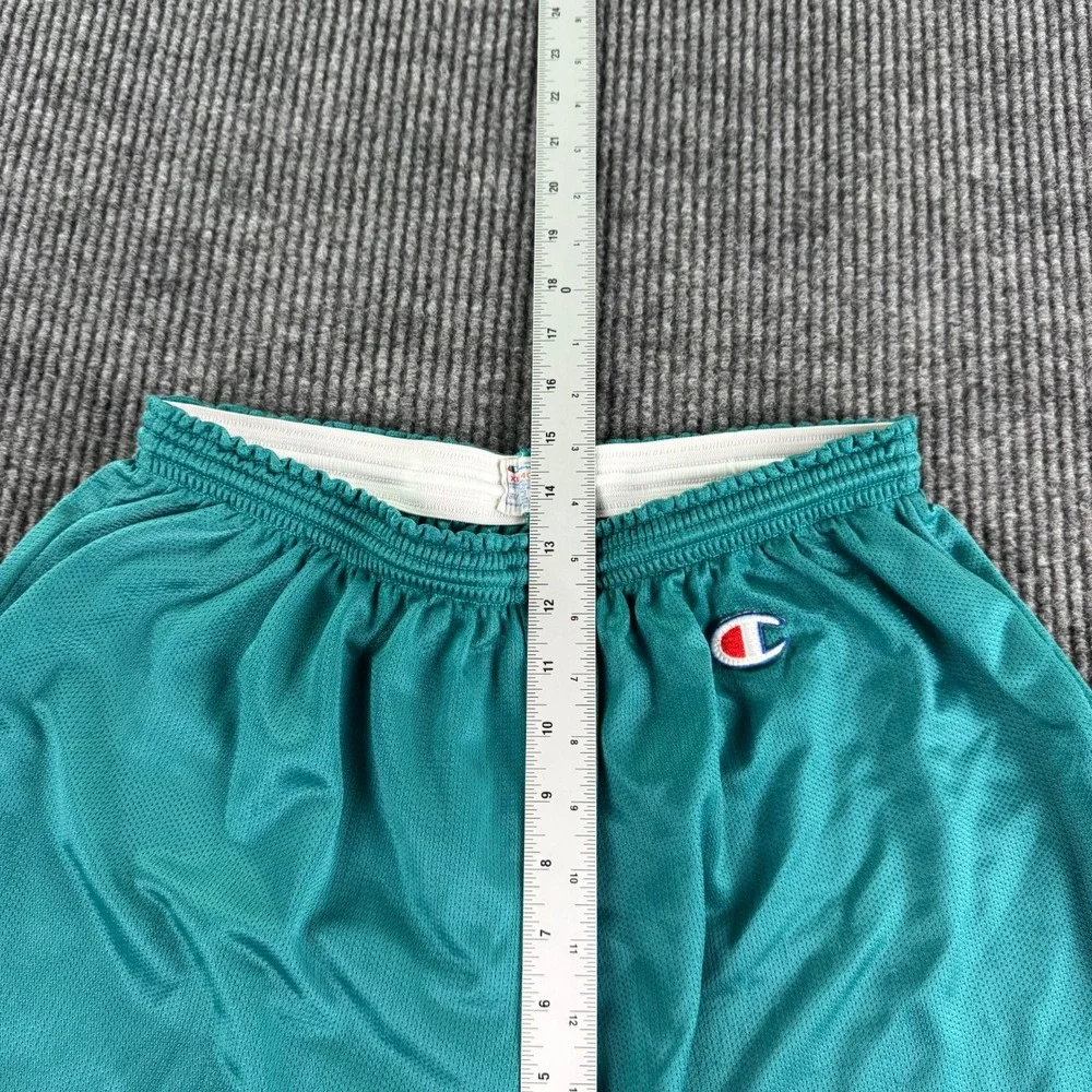Champion Mesh Athletic Shorts Men XL Green Teal Drawstring USA Basketball Gym